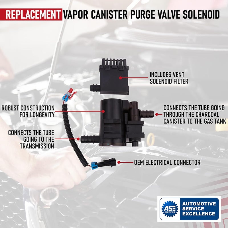 AA Ignition Vapor Canister Purge Valve Solenoid - Compatible with Chevrolet and GMC Vehicles - 2004-2010 - Silverado 1500, 2500 HD Classic, Sierra 2500, 3500 HD - Replaces CVS34, 911-237, 10357992, 19207763 - Image 4